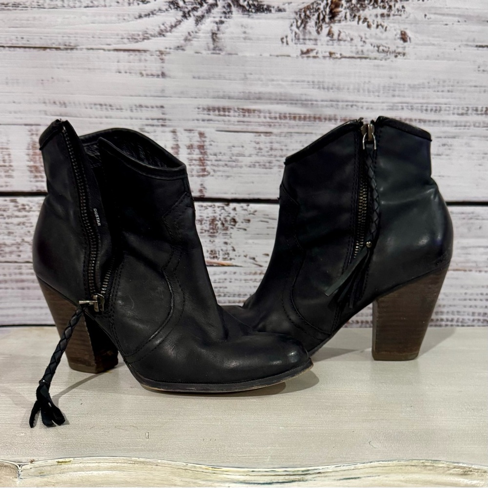 Aldo Dustar Black Leather Ankle Boots